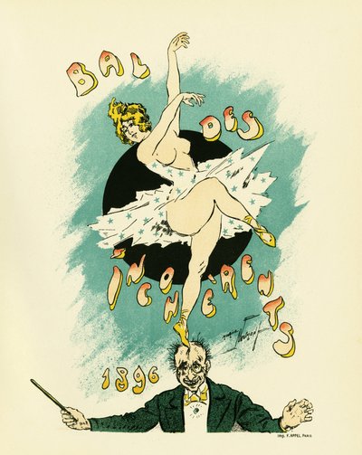 1885 年至 1896 年间在巴黎举办的 "不连贯者舞会 "海报，该舞会是朱尔斯-莱维于 1882 年发起的艺术运动 "不连贯艺术 "的一部分。 作者 莫里斯·路易斯·亨利·诺伊蒙特