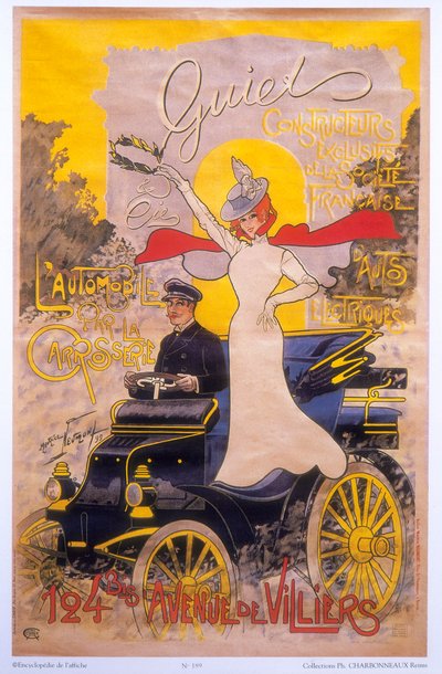 汽车车身广告海报，1899年 作者 Maurice Neumont