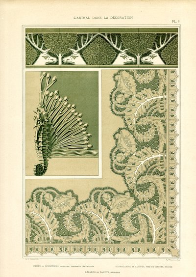 鹿和海洋生物装饰动物摆件（平版） 作者 莫里斯·皮拉德·维尔纽尔