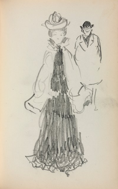 意大利素描本：站立的女人和男人（第 125 页） 作者 莫里斯·普伦德加斯特
