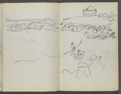 素描本，戴尔斯，第 127 期，第 130 和 131 页：海岸景观 作者 莫里斯·普伦德加斯特