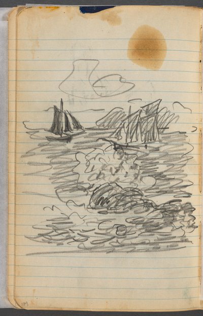 素描本》，第 134 页：海洋景观 作者 莫里斯·普伦德加斯特