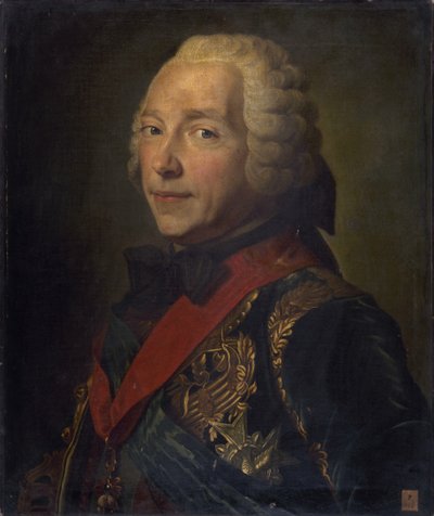 查尔斯-路易斯-奥古斯特-富凯的肖像，美丽岛公爵1684-1761。 作者 莫里斯·昆汀·德拉图尔