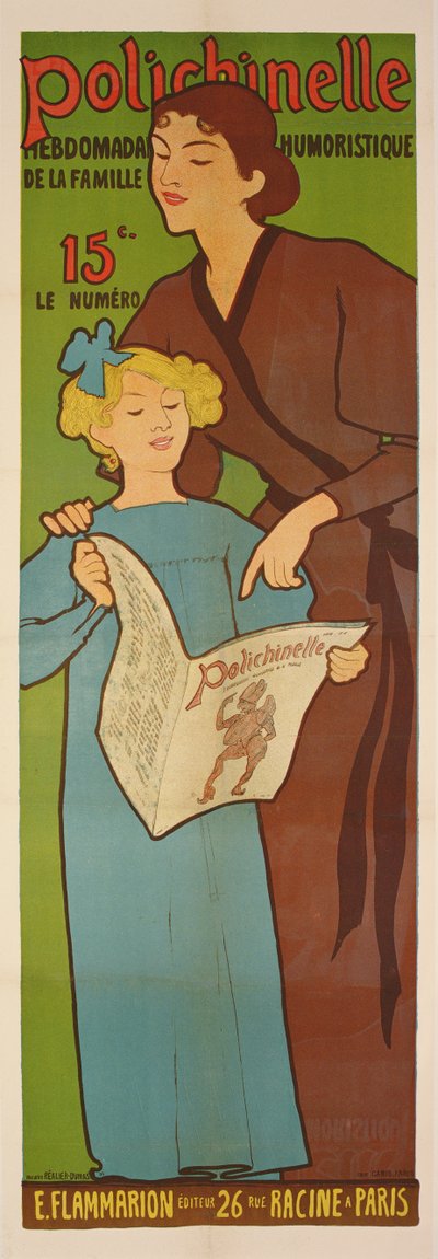 每周幽默纸Polichinelle的海报，1896年 作者 Maurice Realier Dumas