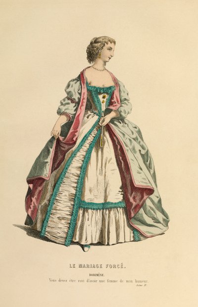 多莉梅内角色的服装，约 1868 年（雕刻） 作者 莫里斯·桑德
