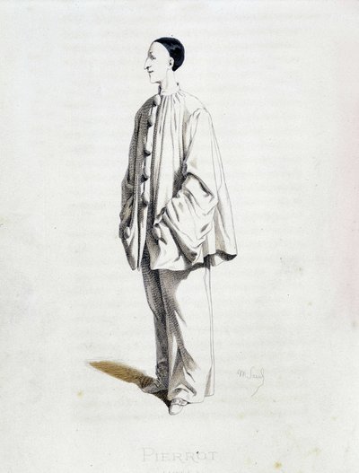 来自“Masques et bouffons”（意大利喜剧）的 Pierrot，莫里斯·桑的文字和绘画，A. Manceau 的蚀刻版画，乔治·桑的序言，巴黎，Michel Lévy Frères 作者 莫里斯·桑德