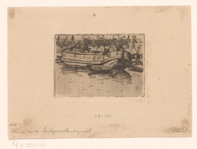 阿姆斯特丹 Bickersgracht 运河中的小船 作者 莫里茨·范德瓦尔克（Maurits van der Valk）（有艺术家签名）
