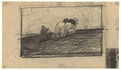 犁地的马素描 作者 Maurits van der Valk