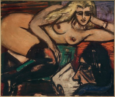 信，半裸卧姿 作者 Max Beckmann