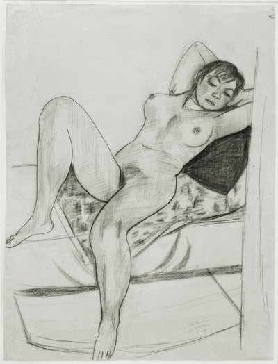 躺着的女性裸体 作者 Max Beckmann