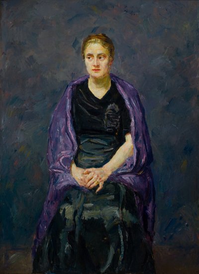 Minna Beckmann-Tube with a Violet Shawl 作者 马克斯·贝克曼