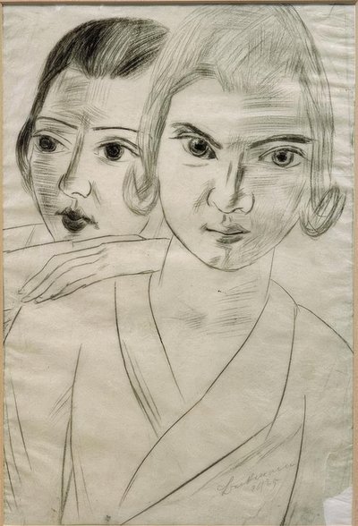 Pizchen和Quappi - 双人画像 Marie-Louise von Motesiczky和Mathilde von Kaulbach 作者 马克斯·贝克曼