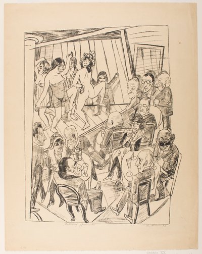 脱衣舞，"1922 年柏林之行 "系列中的插图 4 作者 马克斯·贝克曼