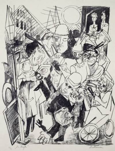 街道，由马克斯·贝克曼（Max Beckmann，1884-1950）雕刻。 德国，20世纪。 作者 马克斯·贝克曼