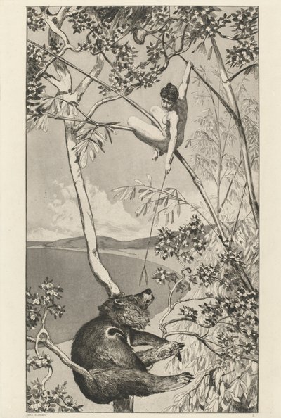 熊和精灵 Bär und Elfe: pl.1, 1881年出版。 作者 马克斯·克林格