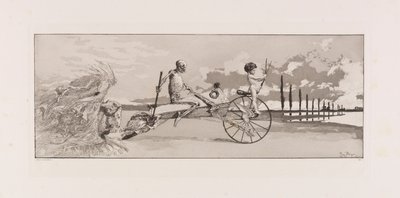 丘比特，死亡和超越爱，Tod und Jenseits板块XII来自Intermezzos...，1881年。 作者 马克斯·克林格