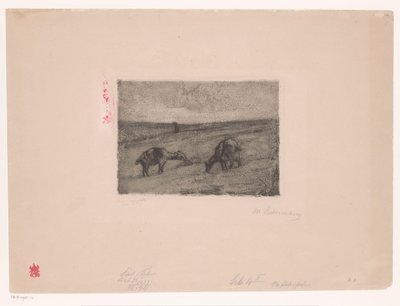 放牧山羊的景观 作者 Max Liebermann（艺术家签名）