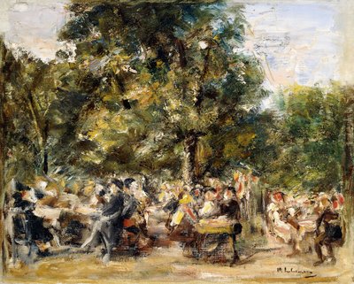 哈弗尔河上的花园餐厅； Gartenlokal an der Havel，1933年 作者 马克斯·利伯曼