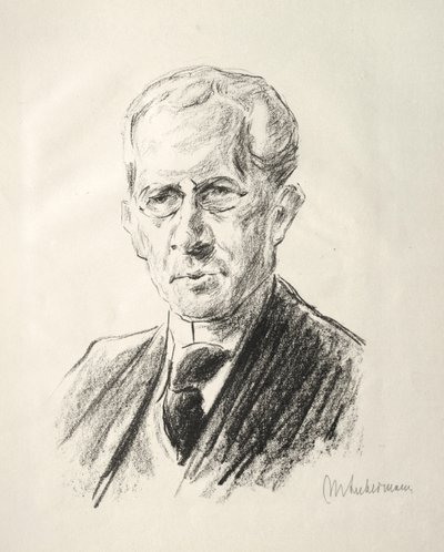 阿诺（Arno）木质文件夹：阿诺·霍尔兹（Arno Holz）肖像，1923年。 作者 马克斯·利伯曼