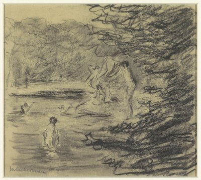Badende jongens in bosvijver 作者 马克斯·利伯曼