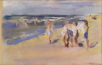 海滩，约1910年（粉笔画 作者 马克斯·利伯曼