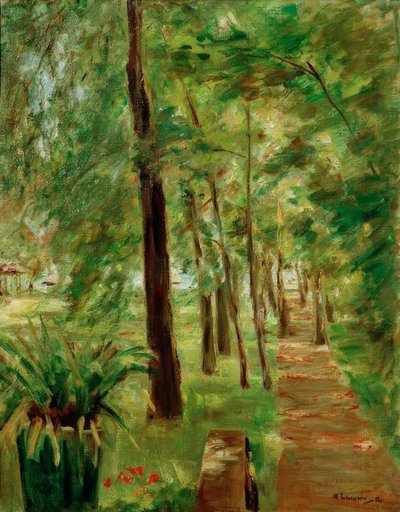 旺西花园（Wannseegarten）东部的桦树大道 作者 Max Liebermann