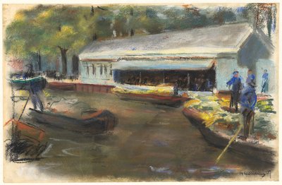1907年在代尔夫特的Gemusemarkt 作者 马克斯·利伯曼
