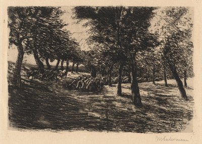 树下的羊群，1891年。 作者 马克斯·利伯曼