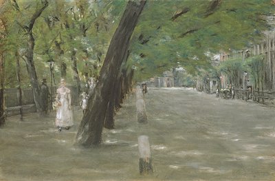 汉堡圣乔治的Kirchenallee（纸上粉彩） 作者 马克斯·利伯曼