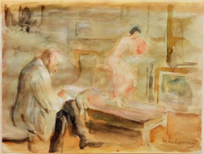 Wannseevilla工作室中的模型自画像 作者 马克斯·利伯曼