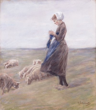 牧羊女;沙菲尔廷，1887年 作者 马克斯·利伯曼