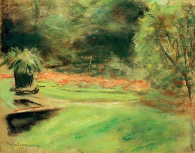 Wannseegarten，俯瞰着花坛和 作者 马克斯·利伯曼