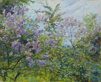 盛开的丁香，约 1921 年（木板油画） 作者 马克斯·斯沃沃格
