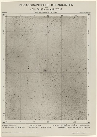 Photographische Sternkarten 1904年7月6日，1649。创作者：Max Wolf, Johann Palisa. 作者 马克斯·沃尔夫，约翰·帕利萨
