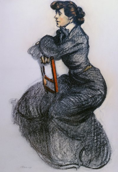 科莱特，c.1906-7（木炭和粉彩） 作者 Maxime Pierre Jules Dethomas
