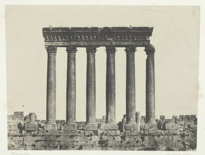 Baalbeck Heliopolis, Colonnade Of The Temple Of The Sun, Syria, 184951, printed 1852. 作者 马克西姆·杜营