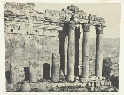 Baalbeck Heliopolis, Temple Of Jupiter, Western Front, Syria, 1849-1951, 1852年印刷。 作者 马克西姆·杜营