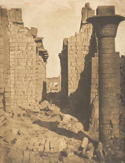 布巴斯蒂特人的法庭和卡纳克宫大厅的入口，底比斯，1849-50。 作者 马克西姆·杜营