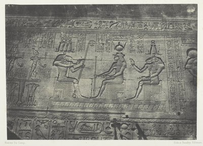 邓德拉大神庙（Teutyres），后立面雕塑；上埃及，《埃及、努比亚、巴勒斯坦和叙利亚》画册（1852 年）第 19 版 作者 马克西姆·杜营