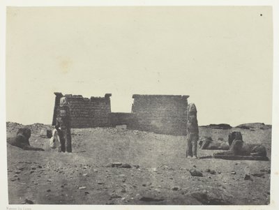 Hémi-Spéos De Séboua，Drômos；Nubie，《埃及、努比、巴勒斯坦和叙利亚》画册（1852 年）第 97 幅图版 作者 马克西姆·杜营