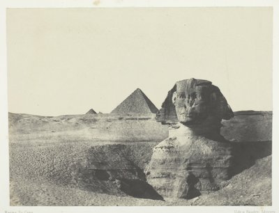 从正面看到的Sphynx，中埃及，184951，1852年印刷。 作者 马克西姆·杜营