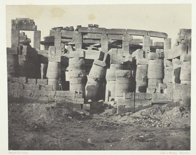 卡纳克宫，从北面看大厅，底比斯，184951，1852年印刷。 作者 马克西姆·杜营
