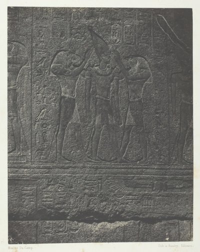 卡纳克宫，花岗岩圣地的外部雕塑，底比斯，184951，1852年印刷。 作者 马克西姆·杜营