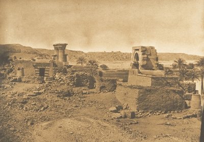 1850年4月11日，菲莱以西的小岛Begueh的废墟和村庄。 作者 马克西姆·杜营