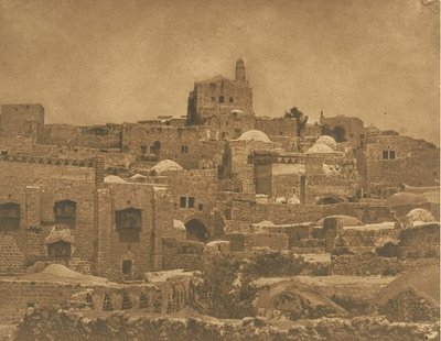 1850年8月，耶路撒冷El-Melouyeh清真寺和一个居民区的景色。 作者 马克西姆·杜营