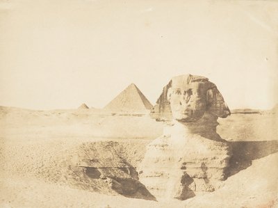 大狮身人面像和门卡泽-米塞里努斯大金字塔的景色，1849年12月。 作者 马克西姆·杜营