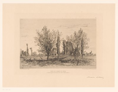 草地和城镇景观
Dans les champs de Cénon.(物品上的标题） 作者 weduwe 阿尔弗雷德·卡达尔