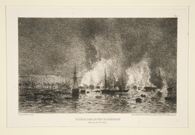 波尔多港的火灾（Incendie dans le port de Bordeaux） 作者 马克西姆·拉兰（Maxim Lalanne）