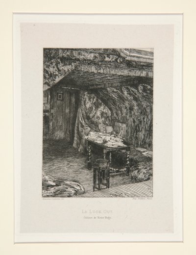 Le look out, cabinet de Victor Hugo（《维克多-雨果的办公室》），选自《维克多-雨果》（Chez Victor Hugo）组曲第 9 幅。 作者 马克西姆·拉兰（Maxim Lalanne）