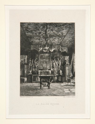 红屋沙龙》（Le salon rouge），选自维克多-雨果套间（维克多-雨果 作者 马克西姆·拉兰（Maxim Lalanne）